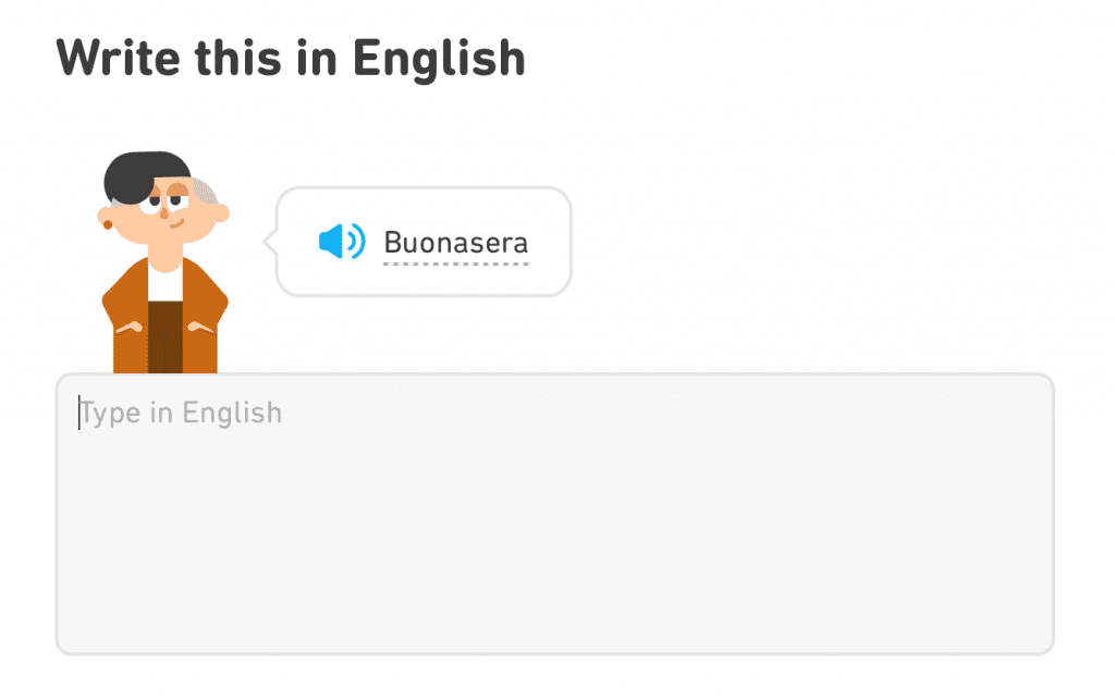 Duolingo web example