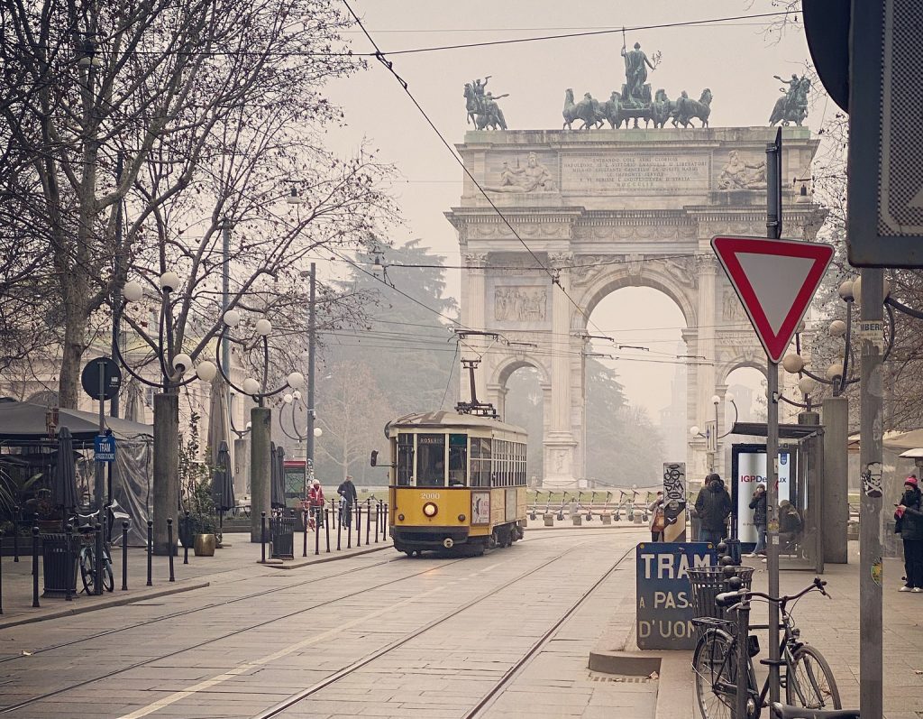public transport in Milan - original tram 1