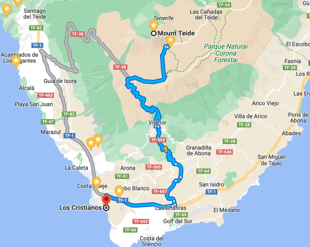 Road to El Teide through Vilaflor