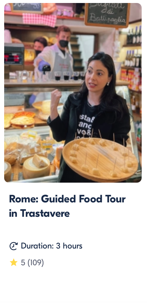 Trastevere Rome Food Tour tickets