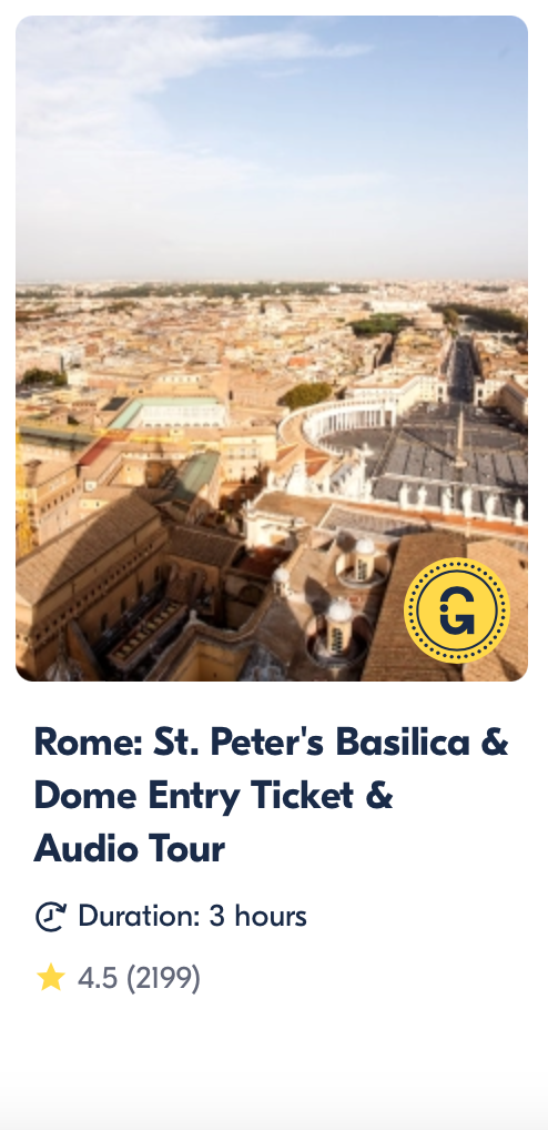 St Peter's Basilica & Dome Entry Ticket