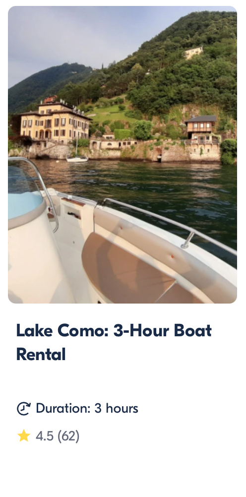 lake como 3 hour boat tour rental